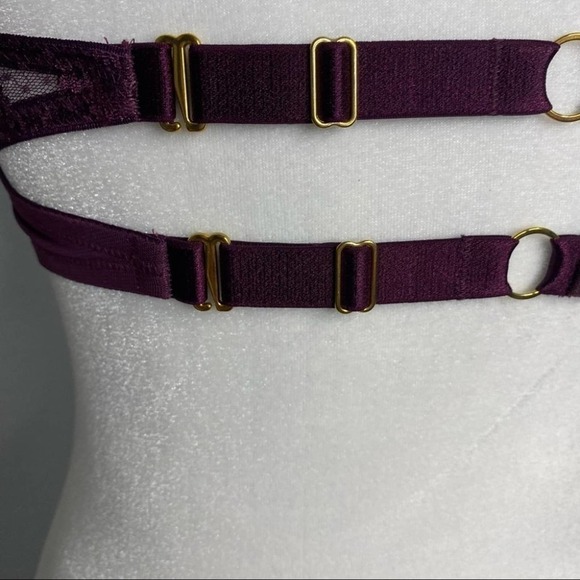 Victoria's Secret Women Push-Up Bra Burgundy Lace Double Strap Size 34DD - Picture 8 of 16